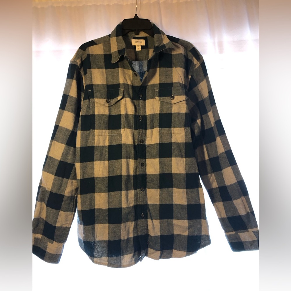Mens XL blue/gray flannel